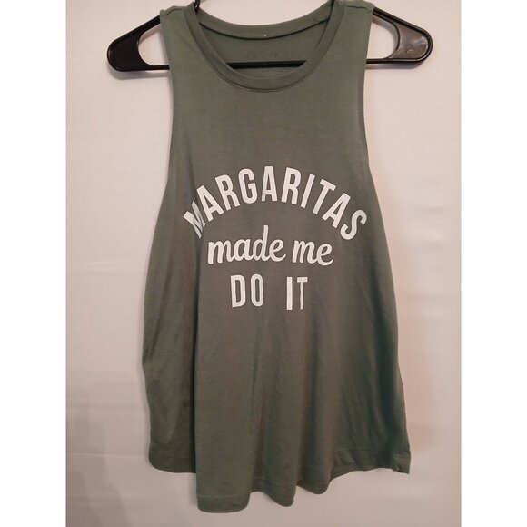 Fifth Sun Tops - Fifth Sun Margaritas Made Me Do It Green Sleeveless Tank Womens Casual Size M